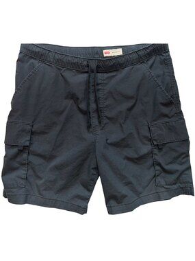 Wrangler Men's Relaxed-Fit Cargo Shorts Drawstring Waist Size L Black Pockets